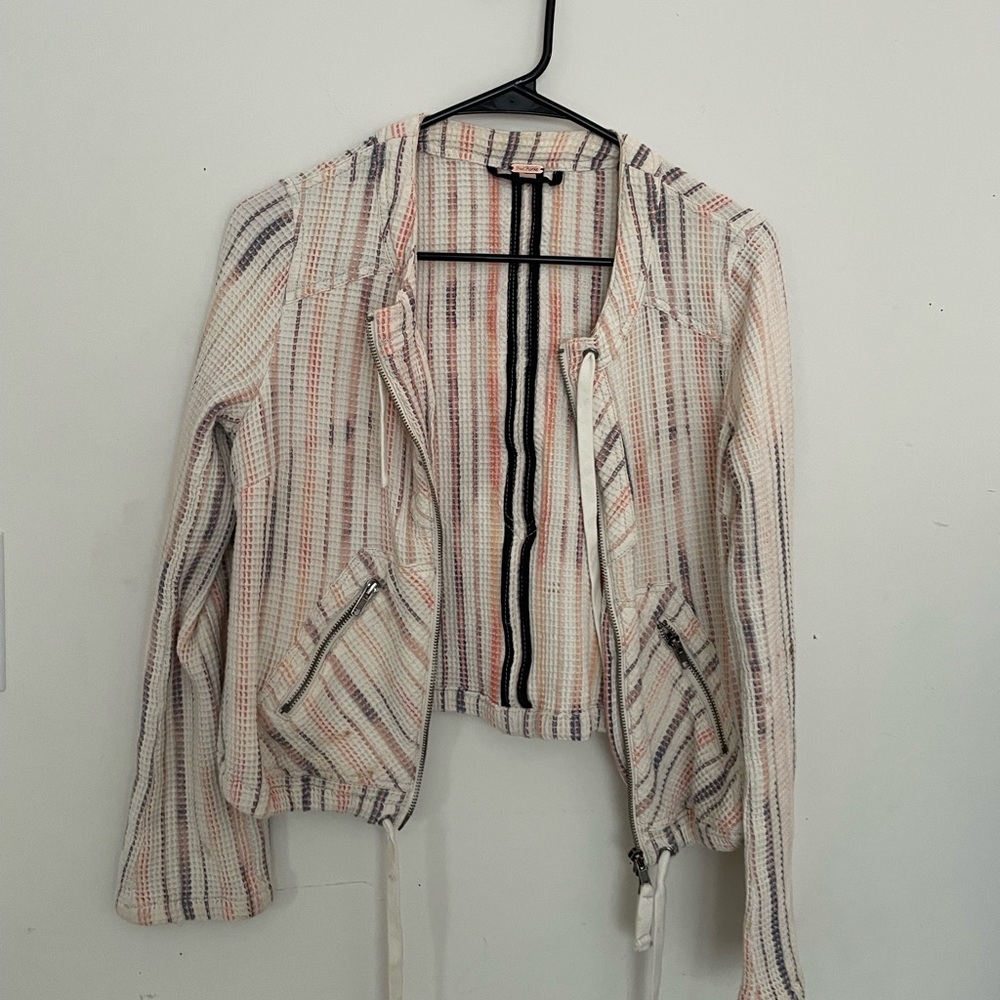 Free people striped jacket with string ties